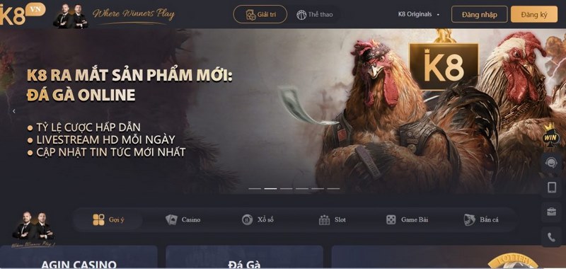 Casino K8 đa dạng sảnh chơi